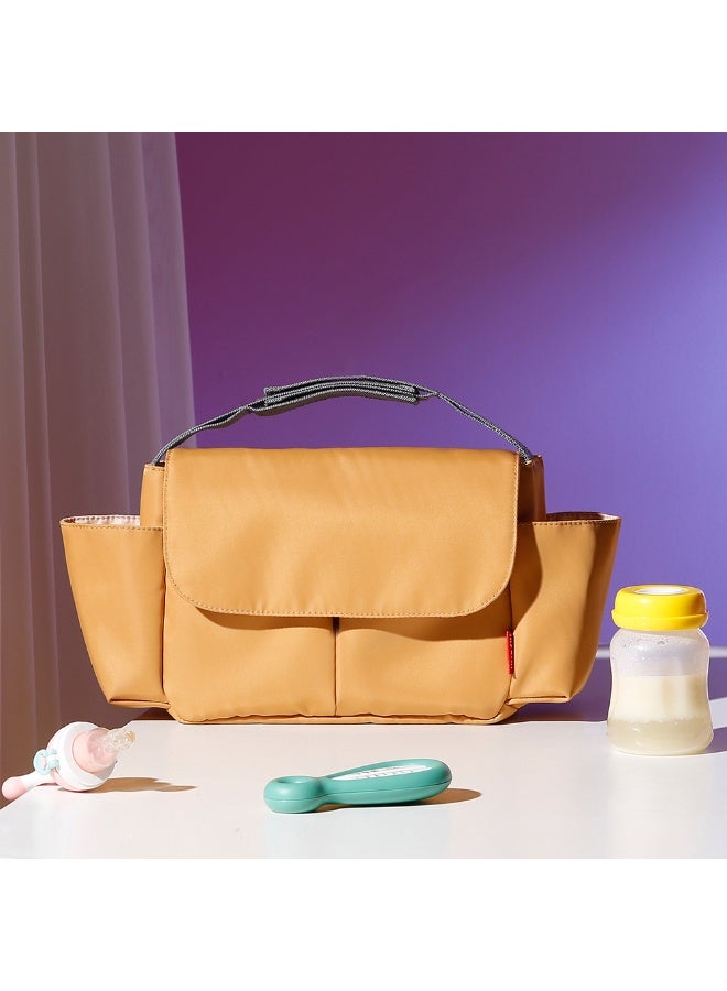 insular 2 Pack Baby Diaper Bags, Large-Capacity Baby Changing Tote Bag with Pacifier Case, Multifunctional Waterproof Diaper Changing Backpacks, Mummy's Stroller Organizer, Travel Backpack Set for Mothers & Fathers Travel (Yellow) - Image 3